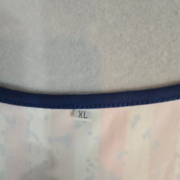 Patriotic Sleeveless round Collar Stripes & Stars Women's Flowy Tank Top NWOT - Picture 5 of 10